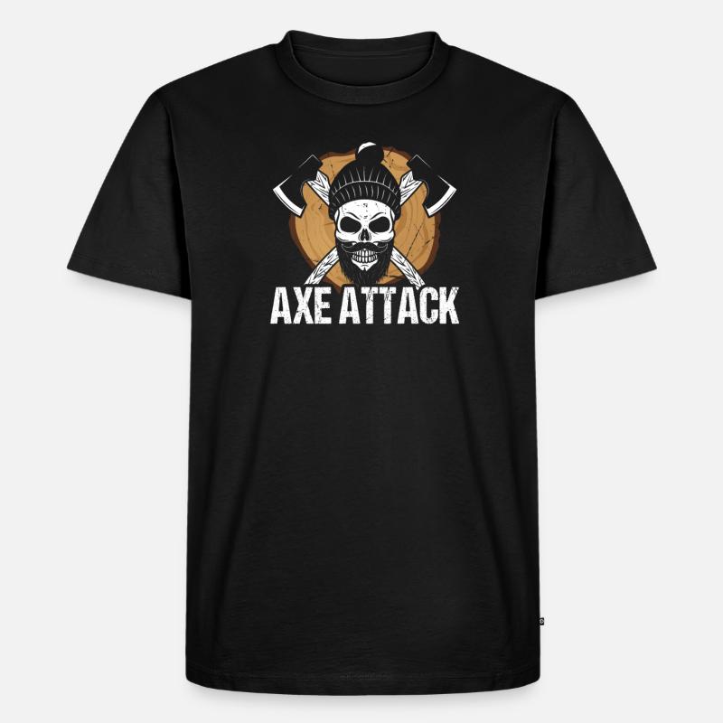 Axt-angriff - Männer Premium Bio T-Shirt - Schwarz
