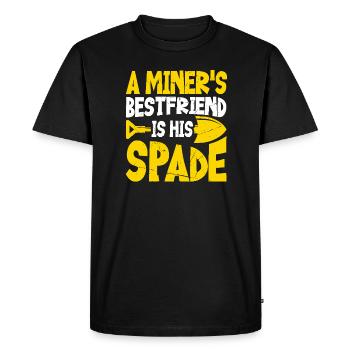 Le meilleur ami du mineur est sa bêche - T-shirt Premium bio Homme - noir - Devant - Nico (187cm)