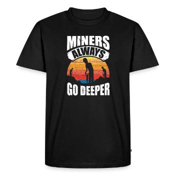 Les mineurs vont de plus en plus loin - T-shirt Premium bio Homme - noir - Devant - Nico (187cm)