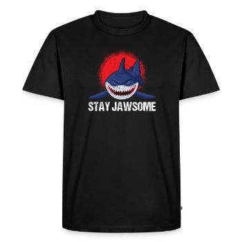 Stay Jawsome Shark Design - Men's Premium Organic T-Shirt - black - Front - Nico (187cm)
