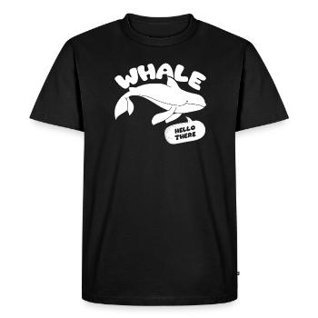 Whale Hello, Funny Whale - Men's Premium Organic T-Shirt - black - Front - Nico (187cm)
