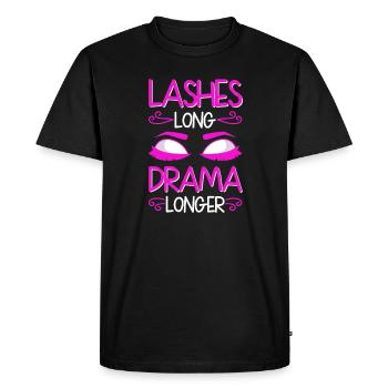 Eyelashes Long Drama Longer - Men's Premium Organic T-Shirt - black - Front - Nico (187cm)