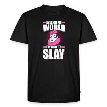Eyes On Me World - Men's Premium Organic T-Shirt - black - Front - Nico (187cm)