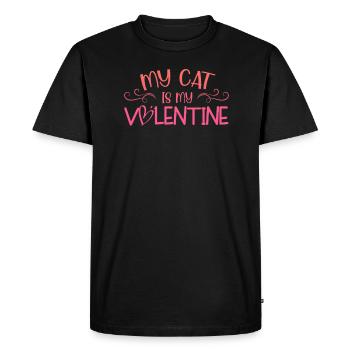 Mon chat est mon Valentin - T-shirt Premium bio Homme - noir - Devant - Nico (187cm)