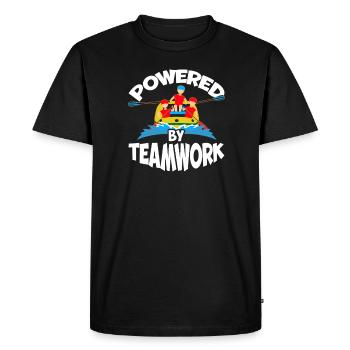 Motivé par le travail d’équipe - T-shirt Premium bio Homme - noir - Devant - Nico (187cm)
