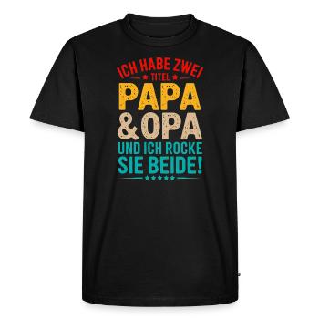 Zwei Titel Bester Papa Und Opa Vatertag Idee Vater - Männer Premium Bio T-Shirt - Schwarz - Vorne - Nico (187cm)