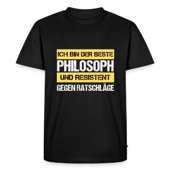 Resistant Philosopher - Men's Premium Organic T-Shirt - black - Front - Nico (187cm)