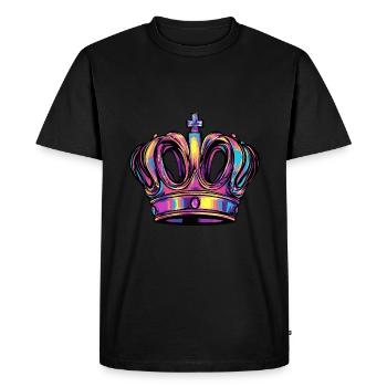 Couronne - T-shirt Premium bio Homme - noir - Devant - Nico (187cm)