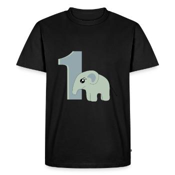 1st Birthday Number 1 Elephant Baby - Men's Premium Organic T-Shirt - black - Front - Nico (187cm)