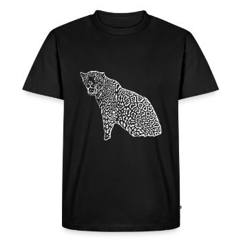Leopard Black - Men's Premium Organic T-Shirt - black - Front - Nico (187cm)