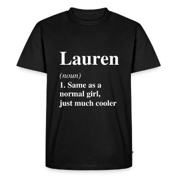 Lauren Definition Cool Name Saying Gift - Men's Premium Organic T-Shirt - black - Front - Nico (187cm)