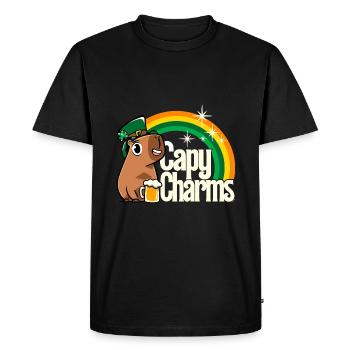St. Patrick's Day - Capy rainbow charms - Men's Premium Organic T-Shirt - black - Front - Nico (187cm)