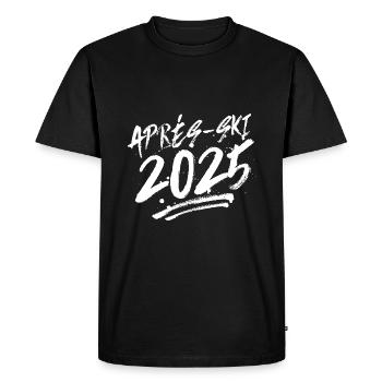 Après-ski 2025 - T-shirt Premium bio Homme - noir - Devant - Nico (187cm)
