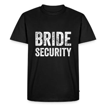 Mariée Sécurité Cadeau Drôle Mariée Homme - T-shirt Premium bio Homme - noir - Devant - Nico (187cm)