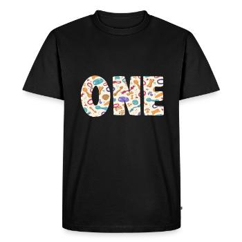One Dog Pattern - Men's Premium Organic T-Shirt - black - Front - Nico (187cm)