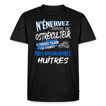 ostréiculteur - T-shirt Premium bio Homme - noir - Devant - Nico (187cm)