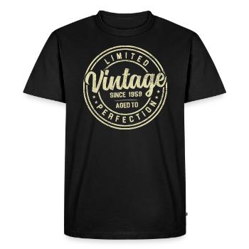 Vintage 1959 Birthday Gift 1959 - Men's Premium Organic T-Shirt - black - Front - Nico (187cm)
