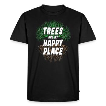 Trees Are My Happy Place - Men's Premium Organic T-Shirt - black - Front - Nico (187cm)