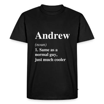 Andrew Définition Cool Nom Dire Cadeau - T-shirt Premium bio Homme - noir - Devant - Nico (187cm)