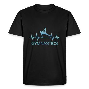 Gymnasts, gymnastics, ECG, pulse, heartbeat, gymnastics - Men's Premium Organic T-Shirt - black - Front - Nico (187cm)