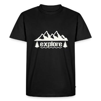 explorer - T-shirt Premium bio Homme - noir - Devant - Nico (187cm)