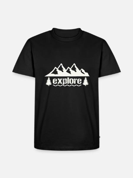 explore - Männer Premium Bio T-Shirt - Schwarz