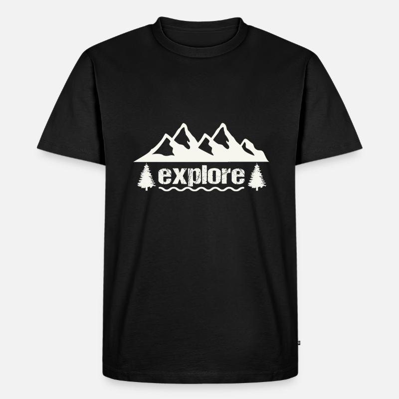 explore - Männer Premium Bio T-Shirt - Schwarz