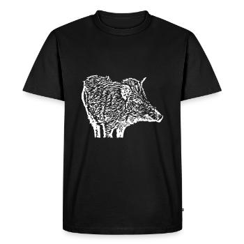 Sanglier Sanglier Porc Truie Cochon - T-shirt Premium bio Homme - noir - Devant - Nico (187cm)