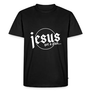 Jesus has a plan - Men's Premium Organic T-Shirt - black - Front - Nico (187cm)