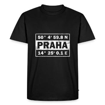 Prague coordonne la ville de Prague - T-shirt Premium bio Homme - noir - Devant - Nico (187cm)