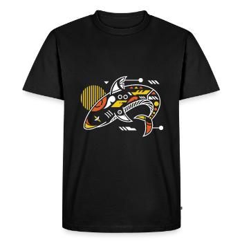 Graphic shark - Men's Premium Organic T-Shirt - black - Front - Nico (187cm)