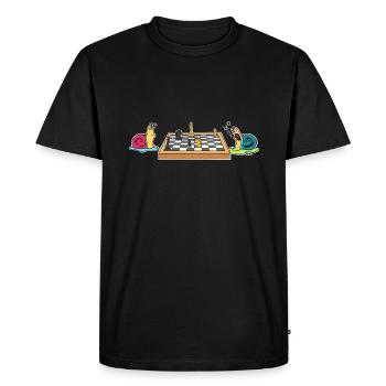 Escargots Échecs - T-shirt Premium bio Homme - noir - Devant - Nico (187cm)