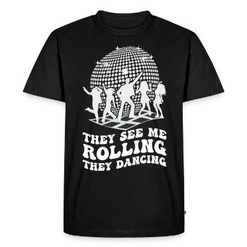 Retro Groovy Disco Ball Party Vintage Club Lifes - T-shirt Premium bio Homme - noir - Devant - Nico (187cm)