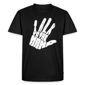 Talk to the Hand funny sarcastic typography graphi - Men's Premium Organic T-Shirt - black - Front - Nico (187cm)