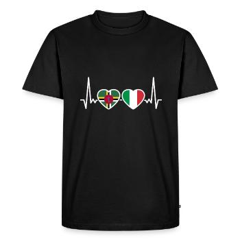 Dominica Italy Heartbeat Flag Dominicans - Men's Premium Organic T-Shirt - black - Front - Nico (187cm)
