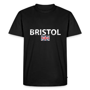 Bristol Royaume-Uni Vintage Drapeau britannique - T-shirt Premium bio Homme - noir - Devant - Nico (187cm)
