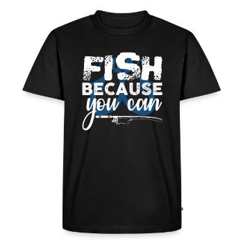 Angel design angler fishing fishing rod gift - Men's Premium Organic T-Shirt - black - Front - Nico (187cm)