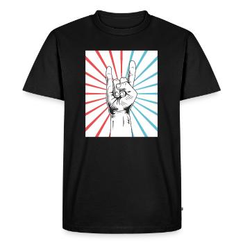 Rock & Roll - T-shirt Premium bio Homme - noir - Devant - Nico (187cm)