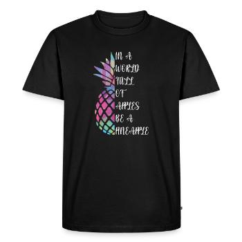 Ananas - T-shirt Premium bio Homme - noir - Devant - Nico (187cm)