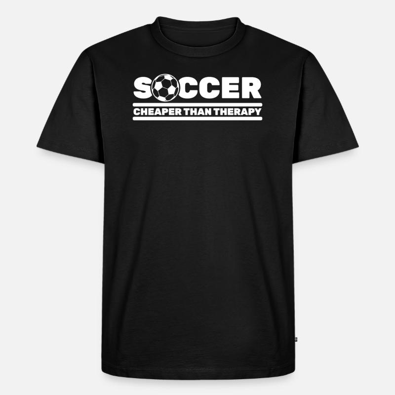 Fußball - Männer Premium Bio T-Shirt - Schwarz