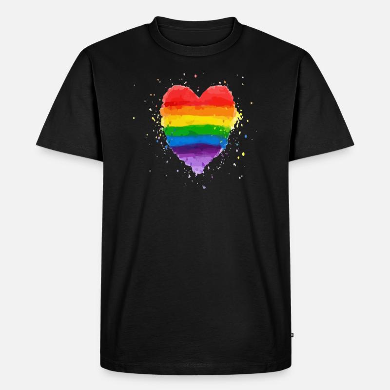 Rainbow - Männer Premium Bio T-Shirt - Schwarz