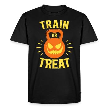 Train Or Treat Sportif Musculation Sport Halloween - T-shirt Premium bio Homme - noir - Devant - Nico (187cm)