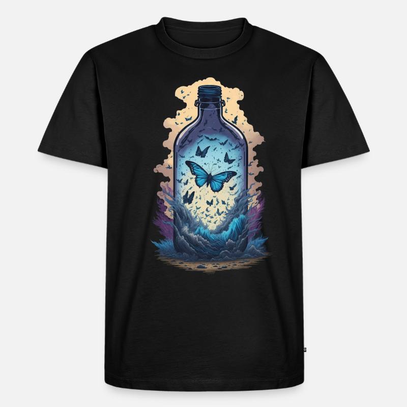 Schmetterling - Männer Premium Bio T-Shirt - Schwarz