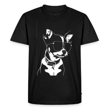 Drôle Chihuahua portant des lunettes de soleil Chihuahuas - T-shirt Premium bio Homme - noir - Devant - Nico (187cm)