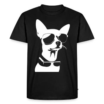 Funny Chihuahua wearing Sunglasses Chihuahuas - Men's Premium Organic T-Shirt - black - Front - Nico (187cm)