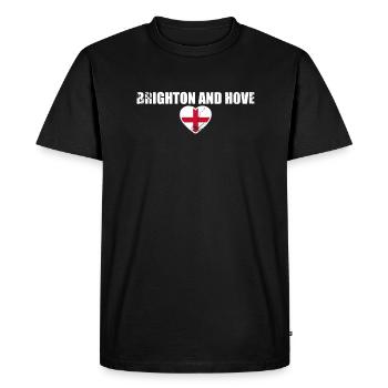 Brighton And Hove Angleterre Vintage Drapeau Anglais - T-shirt Premium bio Homme - noir - Devant - Nico (187cm)