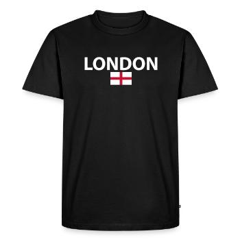 Londres Angleterre Anglais Drapeau Anglais - T-shirt Premium bio Homme - noir - Devant - Nico (187cm)