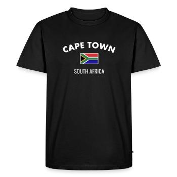 Cape Town Afrique du Sud Drapeau sud-africain - T-shirt Premium bio Homme - noir - Devant - Nico (187cm)