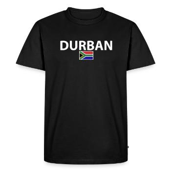 Durban Afrique du Sud Drapeau sud-africain - T-shirt Premium bio Homme - noir - Devant - Nico (187cm)