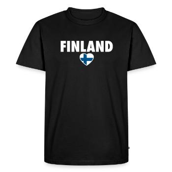Finlande Finlande Drapeau finlandais Finn - T-shirt Premium bio Homme - noir - Devant - Nico (187cm)